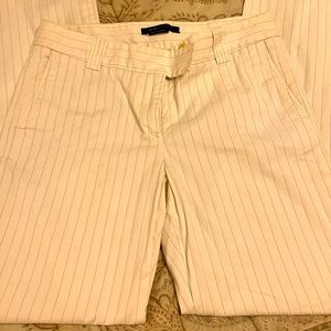 BCBG size 6 cream striped pants